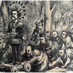 Thomas Nast Native American Tammany 1871 Victorian Woodcut Engraving LGBinTN2